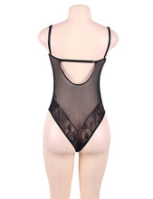 Load image into Gallery viewer, Black Glamour Hollywood Sheer Lace Underwire Teddy
