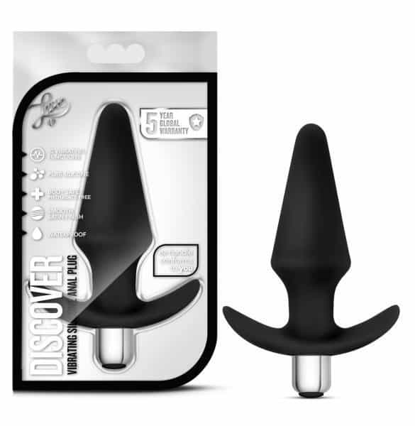 Luxe Discover Silicone Vibrator Butt Plug - Black