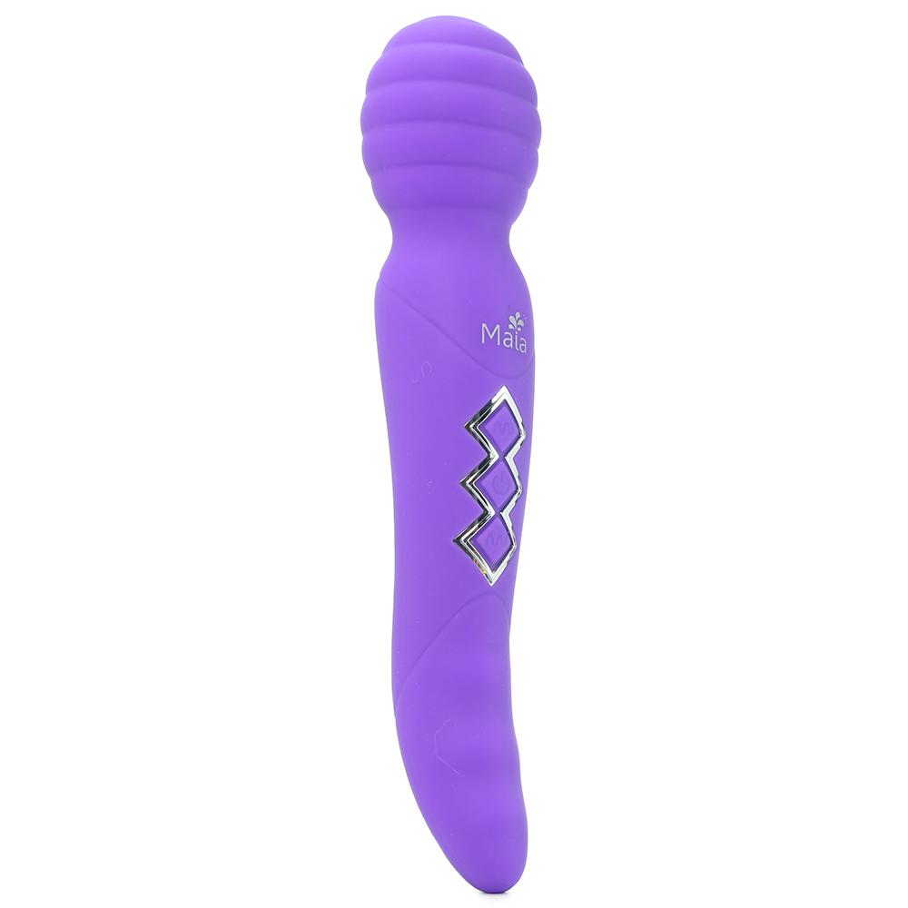 Zoe Rechargeable Dual Vibrating Wand - Neon Purple